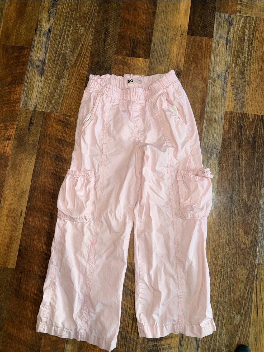 SO Pastel Pink Cargo Capris with Elastic Waist